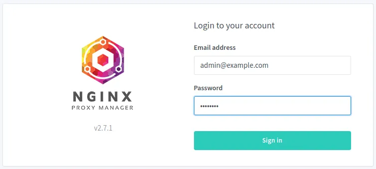 nginx proxy manager first login